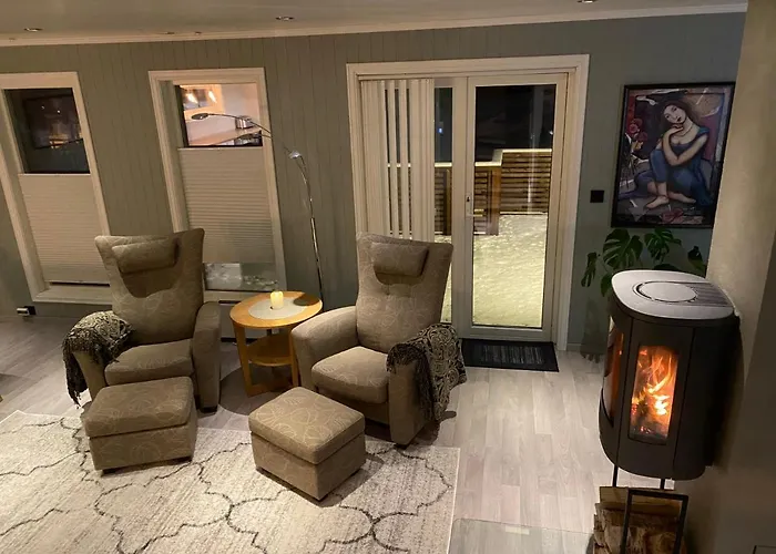 别墅 Polar Luxury House - With Sauna And Free Parking 特罗姆瑟